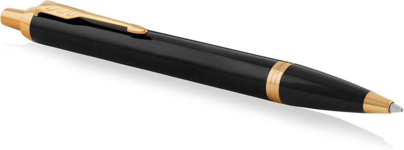 باركر PARKER IM Ballpoint Pen | Black Lacquer with Gold Trim | Medium Point Ink Refill| Gift Box| 8365 - Image 1
